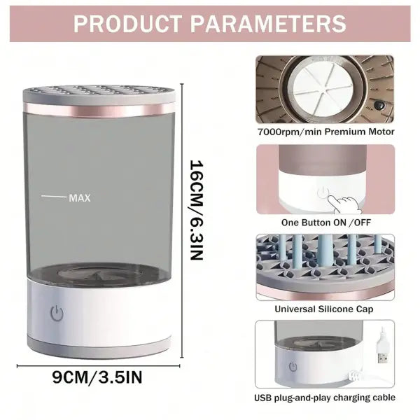 Electric Makeup Brush Cleaner Machine Portable Automatic Sanitization