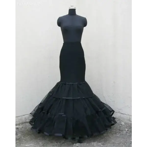 Elegant Black Bridal Petticoat for Mermaid Gowns