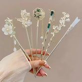 Elegant Chinese Style Tassel Hair Clip – Traditional Floral Hair Stick for Women Classic Hairstyle Accessory
