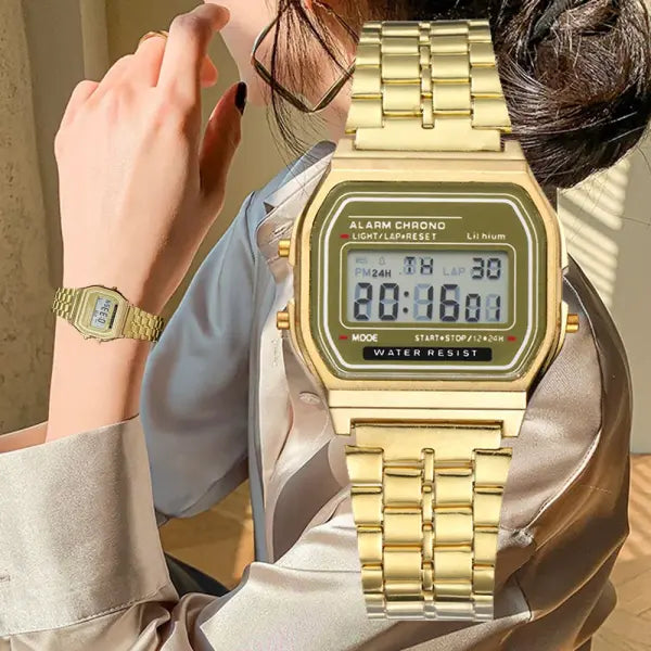 Elegant Digital Watch with Bracelet Clasp for Women and Men