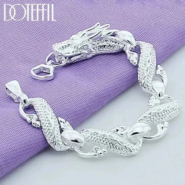Elegant Dragon Cuff Bracelet in 925 Sterling Silver Jewelry
