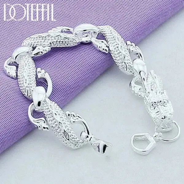 Elegant Dragon Cuff Bracelet in 925 Sterling Silver Jewelry