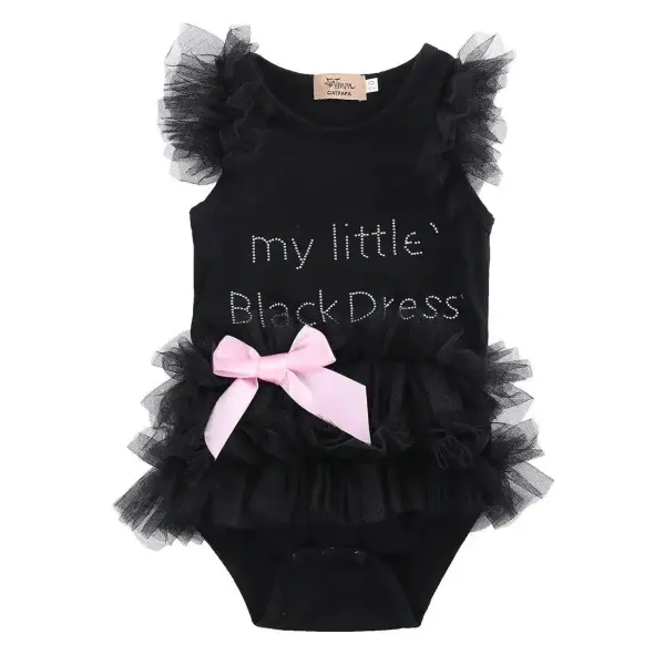 Elegant Lace Bodysuit for Newborn Baby Girls - black / United States / 6M
