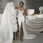 Elegant Mermaid Wedding Dress in Satin for Modern Brides - Himpall