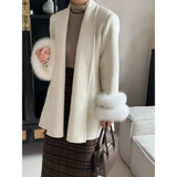 Elegant Office Lady Woolen Coat - beige style 2 / S