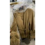 Elegant Office Lady Woolen Coat - light tan style 3 / S