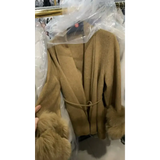 Elegant Office Lady Woolen Coat - light tan style 3 / S