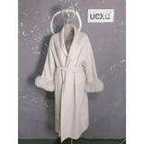 Elegant Office Lady Woolen Coat - Long Pattern White / M