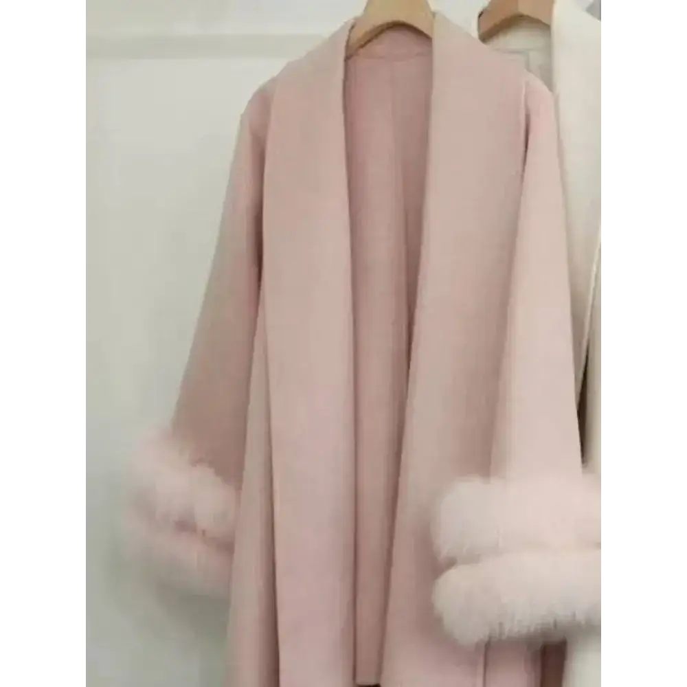 Elegant Office Lady Woolen Coat - pink style 2 / M