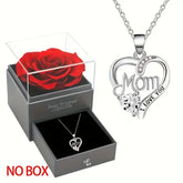 Elegant Style Heart shaped Pendant Necklace Hollow Design Mother’s Day Gift Party Suitable for Best Friends Without Box