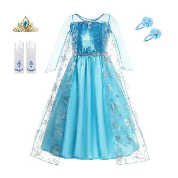 Enchanting Snow Queen Elsa Kids Costume for Magical Adventures - Himpall
