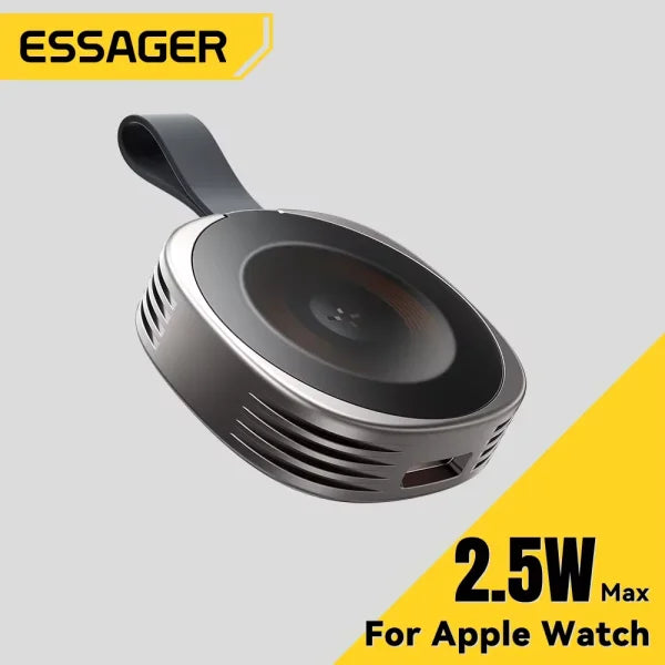 ESSAGER Magnetic Wireless Charger for Apple Watch in Gunmetal Grey - Himpall