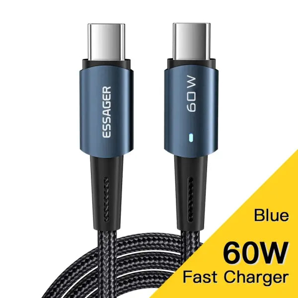 Type C Cable PD100W Fast Charge Aluminium Alloy for Xiaomi MacBook - 100W Black / 2m