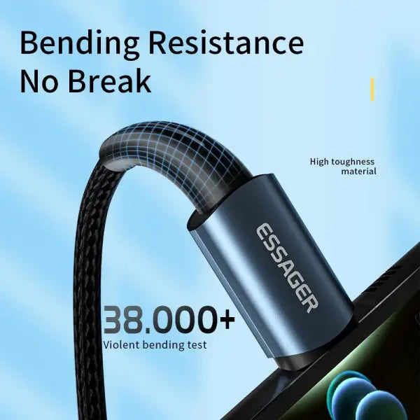 Type C Cable PD100W Fast Charge Aluminium Alloy for Xiaomi MacBook - 100W Black / 2m