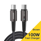 Type C Cable PD100W Fast Charge Aluminium Alloy for Xiaomi MacBook - 100W Black / 2m