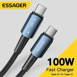 Type C Cable PD100W Fast Charge Aluminium Alloy for Xiaomi MacBook - 100W Black / 2m