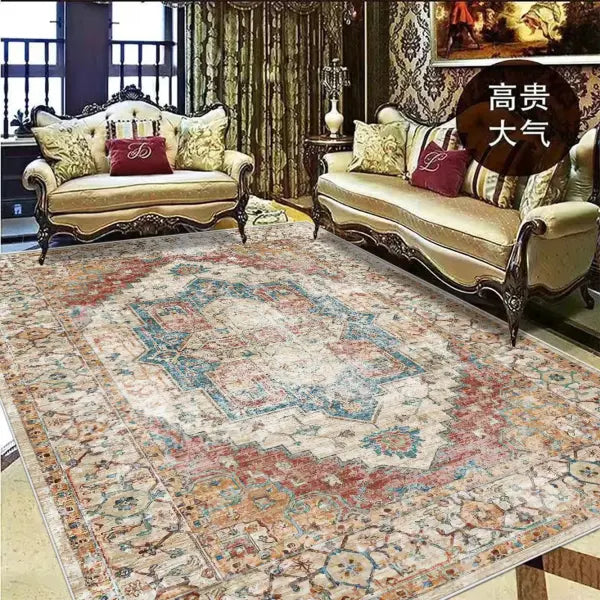 Ethnic Style Carpet for Living Room Home Decoration Bedroom Carpets Large Area Luxury Rug American Hairless Coffee
