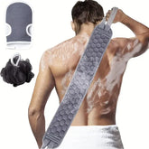 Exfoliating Body Scrubber Set - Includes Back Scrubber Bath Glove And Shower Bath Sponge Loofah - Deep Clean