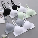 FallSweet Cotton Wireless Bra for Women Seamless Push Up Bras Comfortable V-Shaped Gathering Underwear AB Cup Intimate