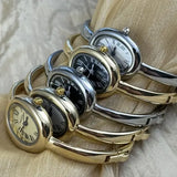Famous Brand Bracelet Watch with Oval Case and Stainless Steel Strap