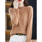 Fashion 100% Merino Wool Women’s Sweater O-Neck Long Sleeve Pullover Spring Autumn Winter Basic Jumper Clothing