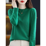 Fashion 100% Merino Wool Women’s Sweater O-Neck Long Sleeve Pullover Spring Autumn Winter Basic Jumper Clothing