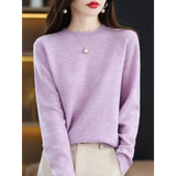 Regular Fit Wool Knit Sweater with O-Neck and Regular Clothing Length