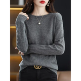 Regular Fit Wool Knit Sweater with O-Neck and Regular Clothing Length