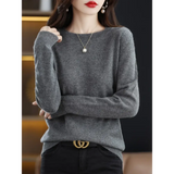 Fashion 100% Merino Wool Women’s Sweater O-Neck Long Sleeve Pullover Spring Autumn Winter Basic Jumper Clothing