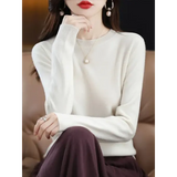 Regular Fit Wool Knit Sweater with O-Neck and Regular Clothing Length