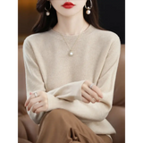 Fashion 100% Merino Wool Women’s Sweater O-Neck Long Sleeve Pullover Spring Autumn Winter Basic Jumper Clothing