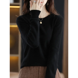 Fashion 100% Merino Wool Women’s Sweater O-Neck Long Sleeve Pullover Spring Autumn Winter Basic Jumper Clothing