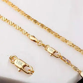 Fine 925 Sterling Silver 18k Gold Necklace Link Chain for Women and Men - Gold / 40cm