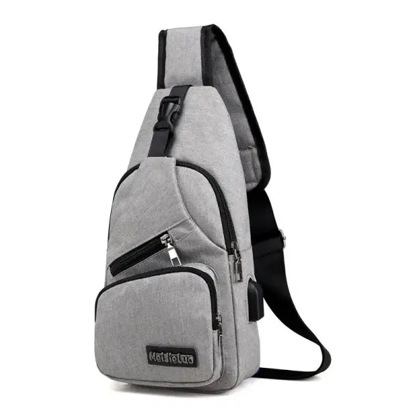 Men’s Casual Crossbody Shoulder Bag and Chest Pack - Grey