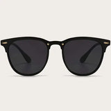 Black Rivet Cat Eye Metal Frame Sunglasses UV400 - black