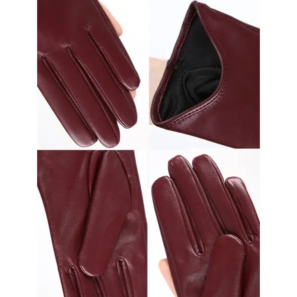 Women’s Leather Winter Gloves – Warm Comfortable Short Mittens