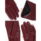 Women’s Leather Winter Gloves – Warm Comfortable Short Mittens