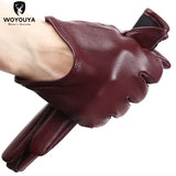 Women’s Leather Winter Gloves – Warm Comfortable Short Mittens - Jujube / 8.5