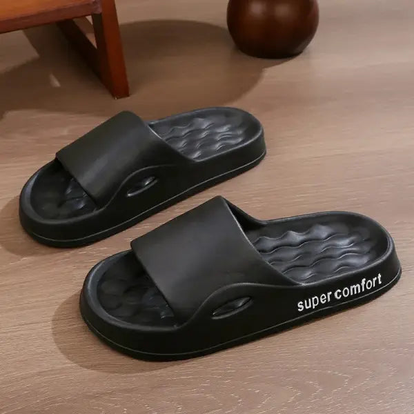 Fashion Men’s Summer Lightweight EVA Indoor Home Sandals - Black / 38-39