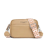 Fashion Shoulder Crossbody Small Square Bag Rhombus Embroidered Style - Khaki - None