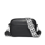 Fashion Shoulder Crossbody Small Square Bag Rhombus Embroidered Style - Black - None