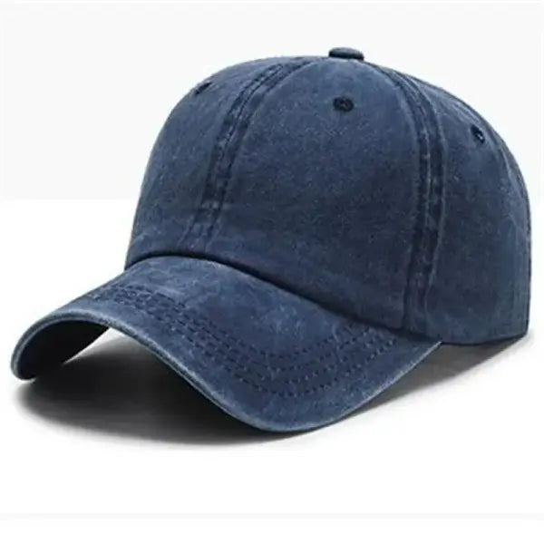 Unisex Solid Baseball Caps for Sun Protection and Streetwear Style - Navy / M