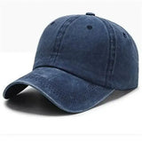 Unisex Solid Baseball Caps for Sun Protection and Streetwear Style - Navy / M