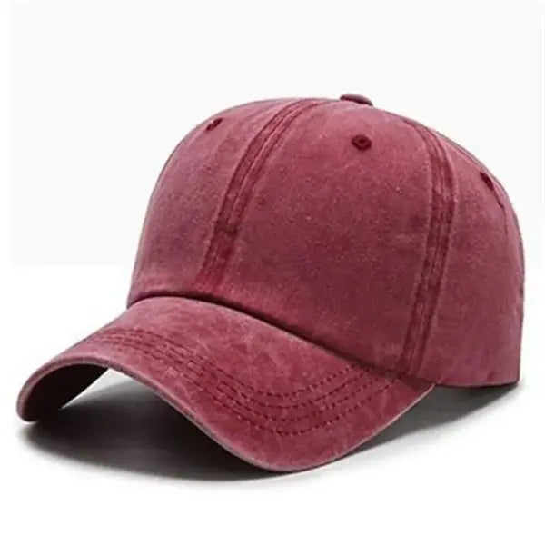 Unisex Solid Baseball Caps for Sun Protection and Streetwear Style - Burgundy / M