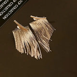 Vintage Style Classification Gold Tassel Drop Earrings