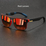Fashion Vintage Square Sports Sunglasses for Men and Women - Red Lenses