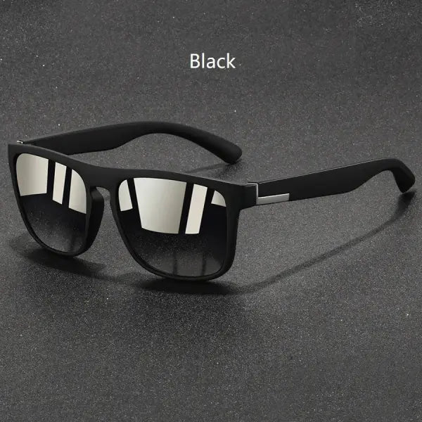 Fashion Vintage Square Sports Sunglasses for Men and Women - Black