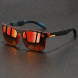 Vintage Square Sports Sunglasses with Ice Blue Fashion Lenses