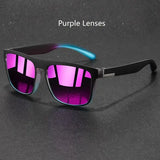 Fashion Vintage Square Sports Sunglasses for Men and Women - Purple Lenses