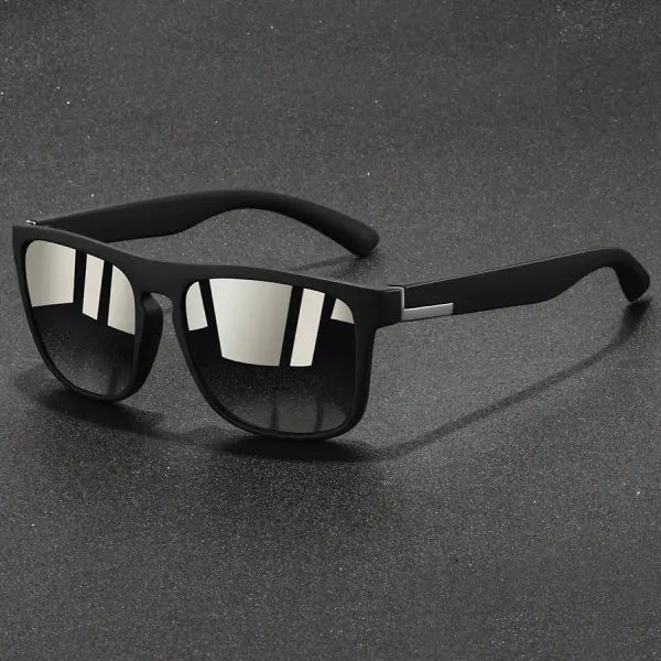 Vintage Square Sports Sunglasses with Ice Blue Fashion Lenses